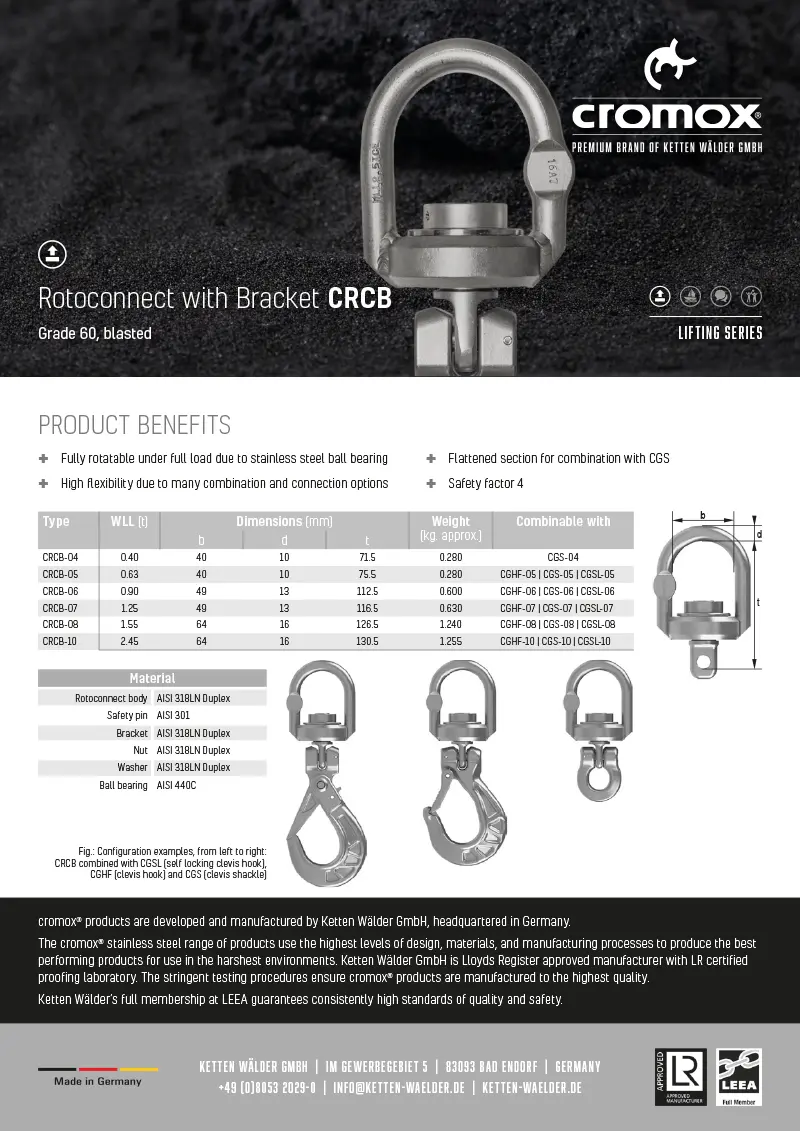 cromox® Rotoconnect with Bracket CRCB